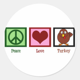 Sticker Rond Peace Love Turquie