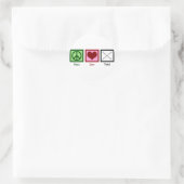 Sticker Rond Peace Love Twirl (Sac)