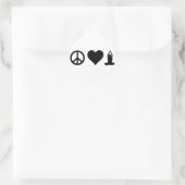 Sticker Rond Peace Love Yoga (Sac)
