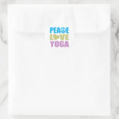 Sticker Rond Peace Love Yoga (Sac)