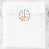 Sticker Rond Peace Love Yorkies (Sac)