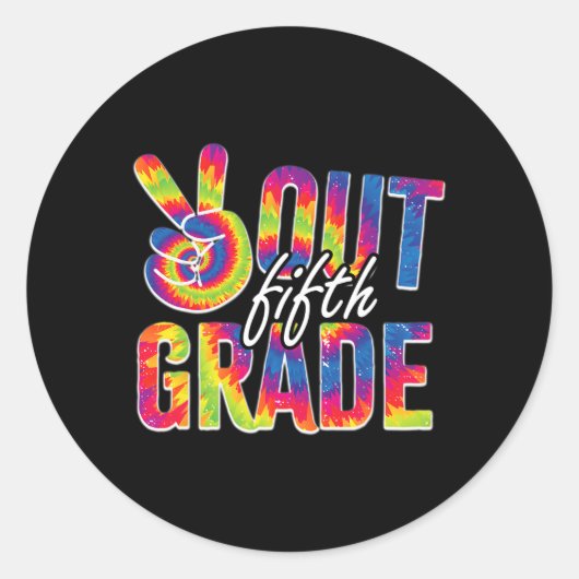 Sticker Rond Peace Out 5E Classe De 5E Année De 2023 Bye 5E Gr (Devant)