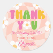 Sticker Rond Peace Out Chiffres simples Filles 10e anniversaire (Devant)