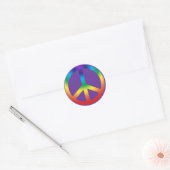 Sticker Rond Peace Sign à Rainbow colors (Enveloppe)