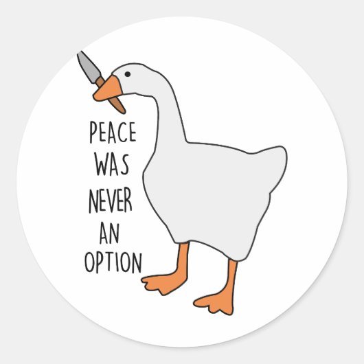 Sticker Rond Peace was never an option , Funny animal  (Devant)