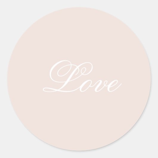 Sticker Rond Peach Blush Love Toujours Mariage (Devant)
