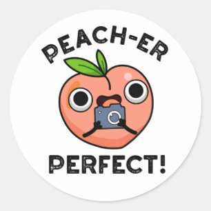 Sticker Rond Peach er Parfait Funny Peach Pun