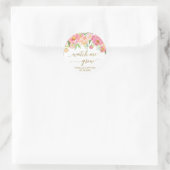 Sticker Rond Peach et rose Peony Flowers Me regarder me faire l (Sac)