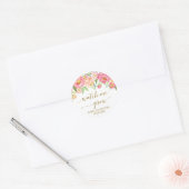 Sticker Rond Peach et rose Peony Flowers Me regarder me faire l (Enveloppe)