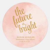 Sticker Rond Peach Fuzz L'Avenir Est Une Citation Claire Gradua (Devant)