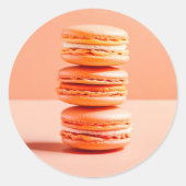 Sticker Rond Peach Fuzz, Macarons, (Devant)