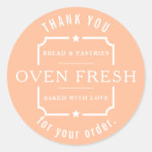 Sticker Rond Peach Fuzz Merci boulangerie moderne (Devant)