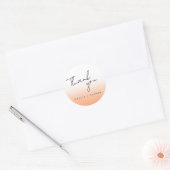 Sticker Rond Peach Orange Fuzz Élégant Mariage moderne (Enveloppe)