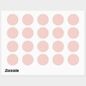 Sticker Rond Peach PInk Checks Retro Lilac Peach (Feuille)