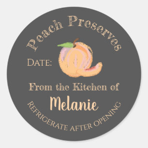 Sticker Rond Peach Preserve Chalkboard Art Canne
