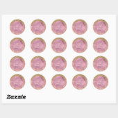 Sticker Rond Peach rose Glitzy Gold Parties scintillant Sparkle (Feuille)