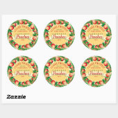Sticker Rond Peaches tourte de remplissage confiture maison éti (Feuille)
