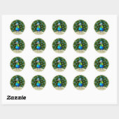 Sticker Rond Peacock (Feuille)