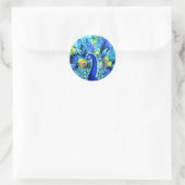 Sticker Rond Peacock en pleine floraison (Sac)