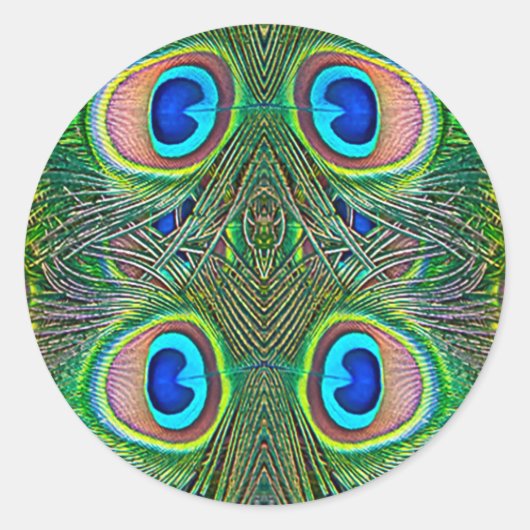 Sticker Rond Peacock Feathers (Devant)