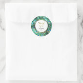 Sticker Rond Peacock Feathers Exotic Wild Aquarelle Merci (Sac)