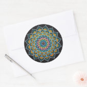 Sticker Rond Peacock Mandala (Enveloppe)