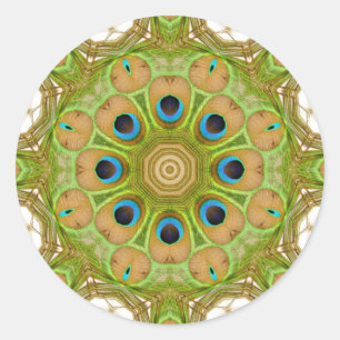 Sticker Rond Peacock Mandala 'Scopes