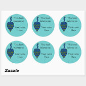 Sticker Rond Peacock, Plaque de livre (Feuille)