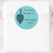 Sticker Rond Peacock, Plaque de livre (Sac)
