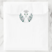 Sticker Rond Peacock sticker. A noble and beautiful bird (Sac)