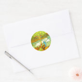 Sticker Rond Peacocks et Swans Art Nouveau (Enveloppe)