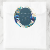 Sticker Rond Peacocks Plumes Mariage (Sac)