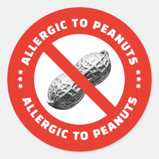 Sticker Rond Peanut allergy warning food alert (Devant)