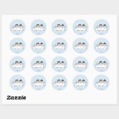 Sticker Rond Peanuts | Bonhomme de neige à 3 personnages (Feuille)