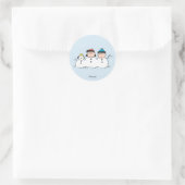 Sticker Rond Peanuts | Bonhomme de neige à 3 personnages (Sac)