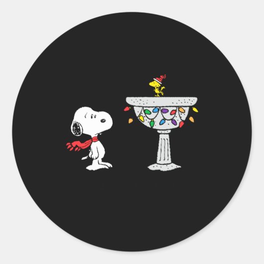 Sticker Rond Peanuts Decorated Bird Bath  (Devant)
