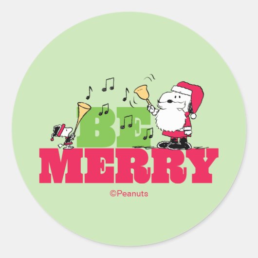 Sticker Rond Peanuts | Joyeux Noël (Devant)