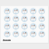 Sticker Rond Peanuts | Linus & Lucy Bonhommes de neige (Feuille)