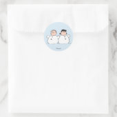 Sticker Rond Peanuts | Linus & Lucy Snowmen (Sac)