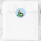 Sticker Rond Peanuts | Lucy Christmas Tree Holiday (Sac)
