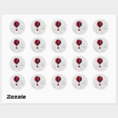 Sticker Rond PEANUTS | Motif rouge et noir (Feuille)