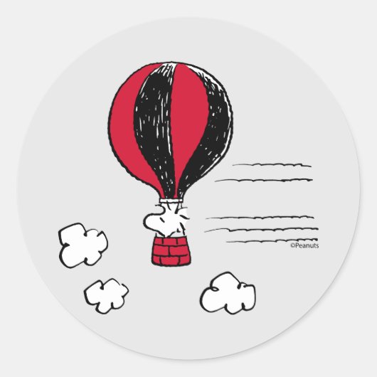 Sticker Rond PEANUTS | Motif rouge et noir (Devant)