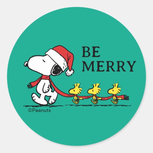 Sticker Rond Peanuts | Snoopy & Friends Hiver (Devant)