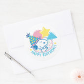 Sticker Rond PEANUTS | Snoopy Joyeux Ballons d'anniversaire (Enveloppe)