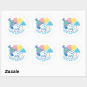 Sticker Rond PEANUTS | Snoopy Joyeux Ballons d'anniversaire (Feuille)