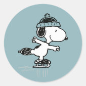 Sticker Rond Peanuts | Snoopy On Ice (Devant)