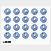 Sticker Rond Peanuts | Snoopy & Woodstock Bicyclette (Feuille)