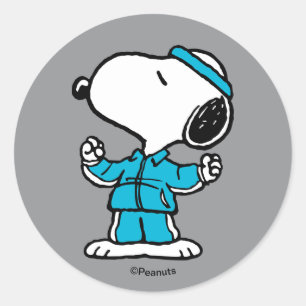 Sticker Rond Peanuts Snoopy Workout Actif
