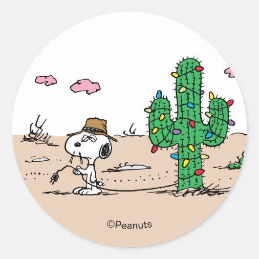 Sticker Rond Peanuts | Spike décore pour les fêtes (Devant)