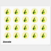 Sticker Rond Pear aquarelle fruit vert (Feuille)